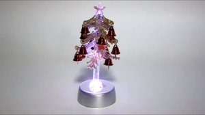 Ёлка с колокольчиками 14см подсветка гологр обсыпка