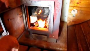 Баня-бочка и печь  Анютка Мини  Жарсталь. Выход на режим.mp4