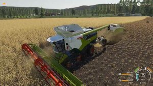 Обзор нового уборочного комбайна CLAAS LEXION. Уборка урожая в игре FS-19
