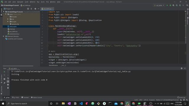 PyQt5 QTableWidget tutorial: Load data from SQL table into Table Widget [Python, SQLite, PyQT5]