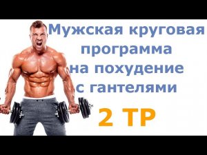 Мужская круговая программа на похудение с гантелями (2 тр)