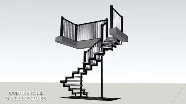 Проектирование лестницы на метало-каркасе. смотреть онлайн