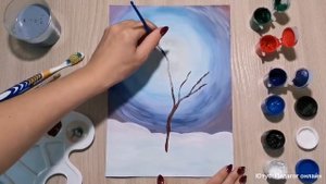 Как нарисовать зиму. Мастер-класс для детей и начинающих. How to draw winter