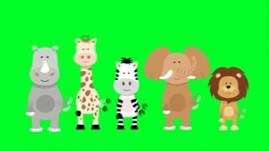 Мультяшные животные для видео монтажа Хромакей (Animals)