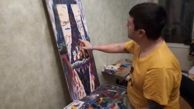 Картина пластилином "Вавилонская Башня 2", художник Денис Симонов