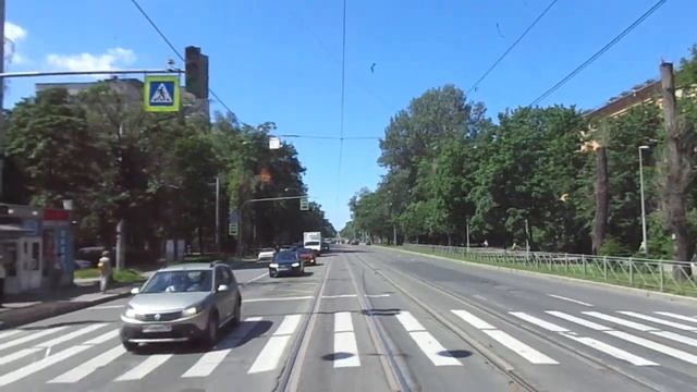 Кто-то в парк, а кто-то лягушонка ждет... Трамвай Петербурга 9-579: ЛМ-68М2 б.5409 по №40 (10.06.19 смотреть онлайн