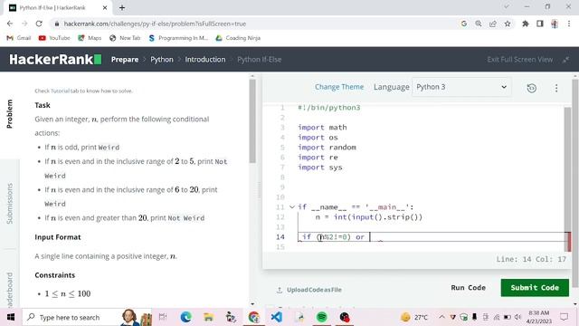 #2 Python If-Else || HackerRank Python Solution || Hackerrank Solutions