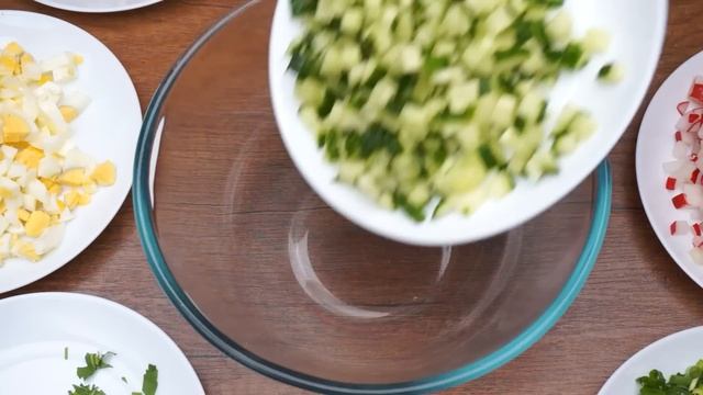 Салат за 5 минут из самых простых продуктов! Самый вкусный салат с редиской и огурцами