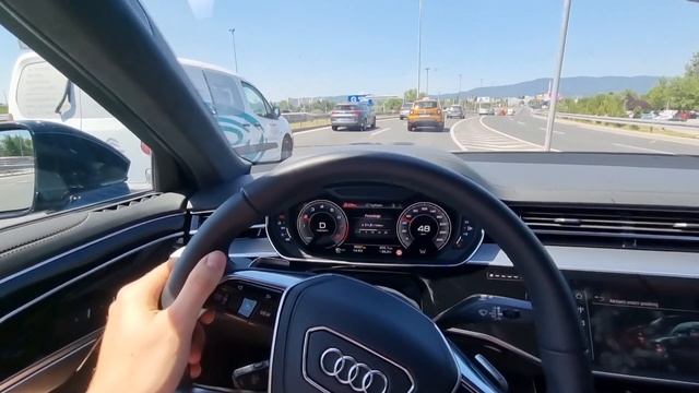 2022 Audi A8 L 60 TFSI Quattro [4.0 V8, 460 HP] POV Test ride + consumption #23 CARiNIK