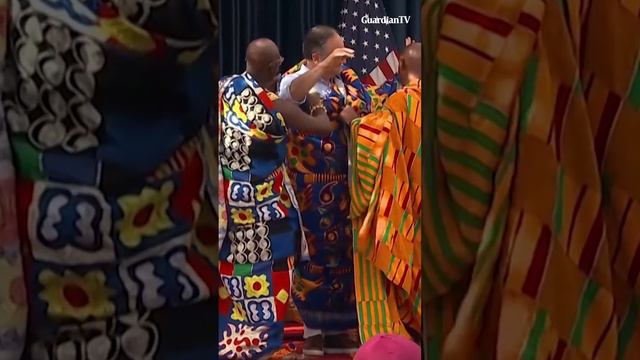 Kamala Harris' husband draped in Kente cloth in Ghana