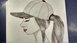 Легкий рисунок девушки в шляпе, Легкий способ Как нарисовать девушку в шляпе Шаг за шагом,
