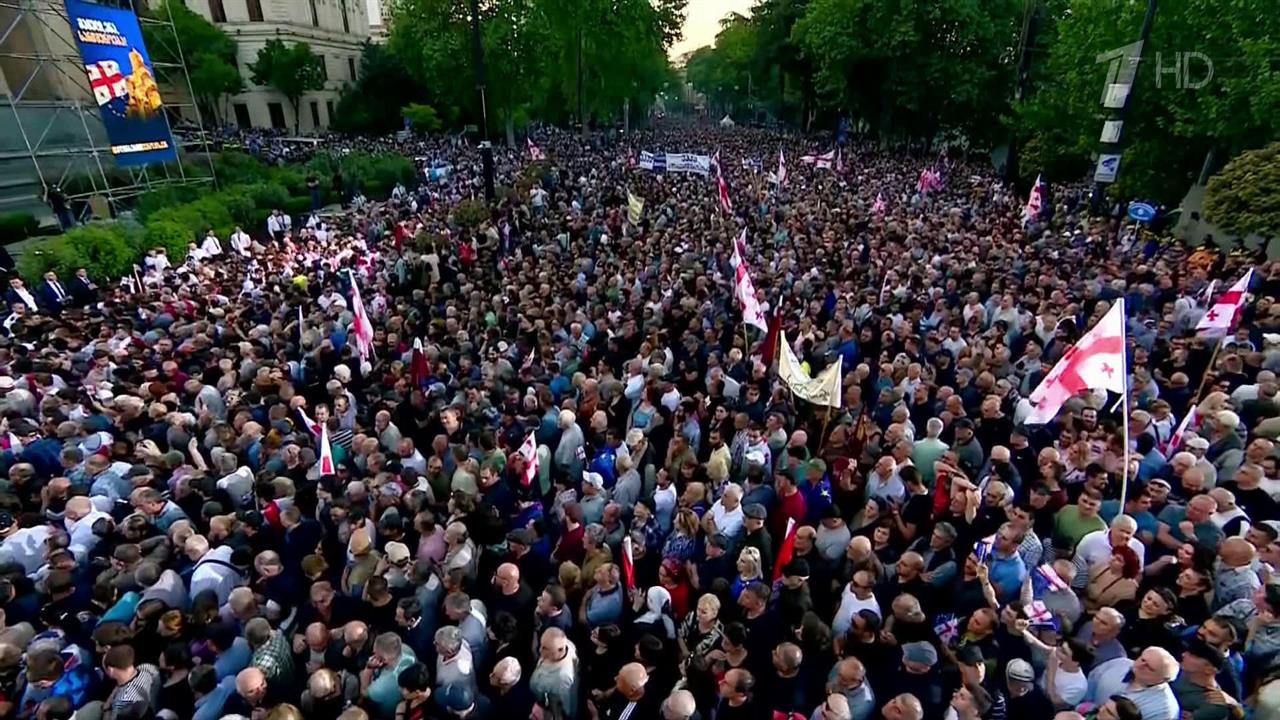В столице Грузии прошел митинг сторонников закона об иностранных агентах