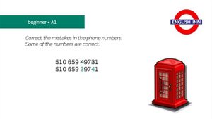 English in 3 minutes (Beginner / A1) - Listening: Phone numbers 3