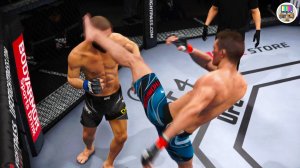 Битва в полусреднем весе: Стивен Томпсон против Хамзата Чимаева в UFC 4