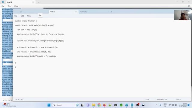 Java SE: Calling one method inside another method example