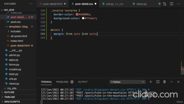 Course Project Building a Blog - Forms, Files & Sessions | Python Django - The Practical Guide