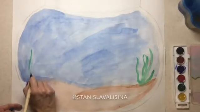 Золотая рыбка / мастер класс видео / аппликация смотреть онлайн