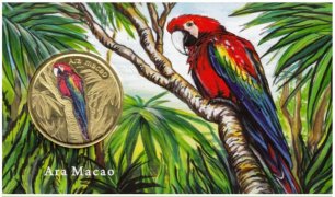 Монета острова San Felix попугай Ara Macao.mp4