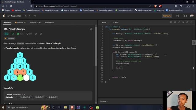 Leetcode || Pascals Triangle || Kotlin || Gopal смотреть онлайн