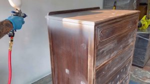 BEAUTIFUL tall boy DRESSER transformation GREEN & GOLD || VINTAGE furniture flip | trash to treasur