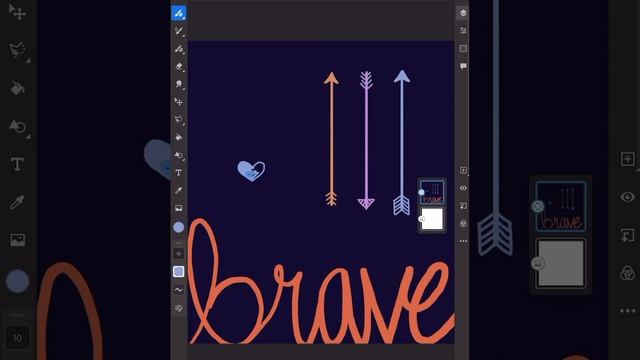 Be Brave #drawing in Adobe Fresco