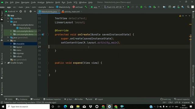 Expandable Card View with Animation in android studio  java cardview android animation