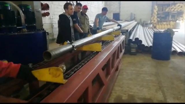 Запуск линии для ППУ изоляции труб.