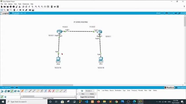 Configure IP static routing in Hindi | Static Routing using 2 routers and 2 pc