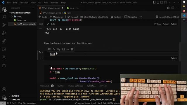 ASMR Coding: Machine Learning SVM with sklearn | keyboard typing | whispering смотреть онлайн