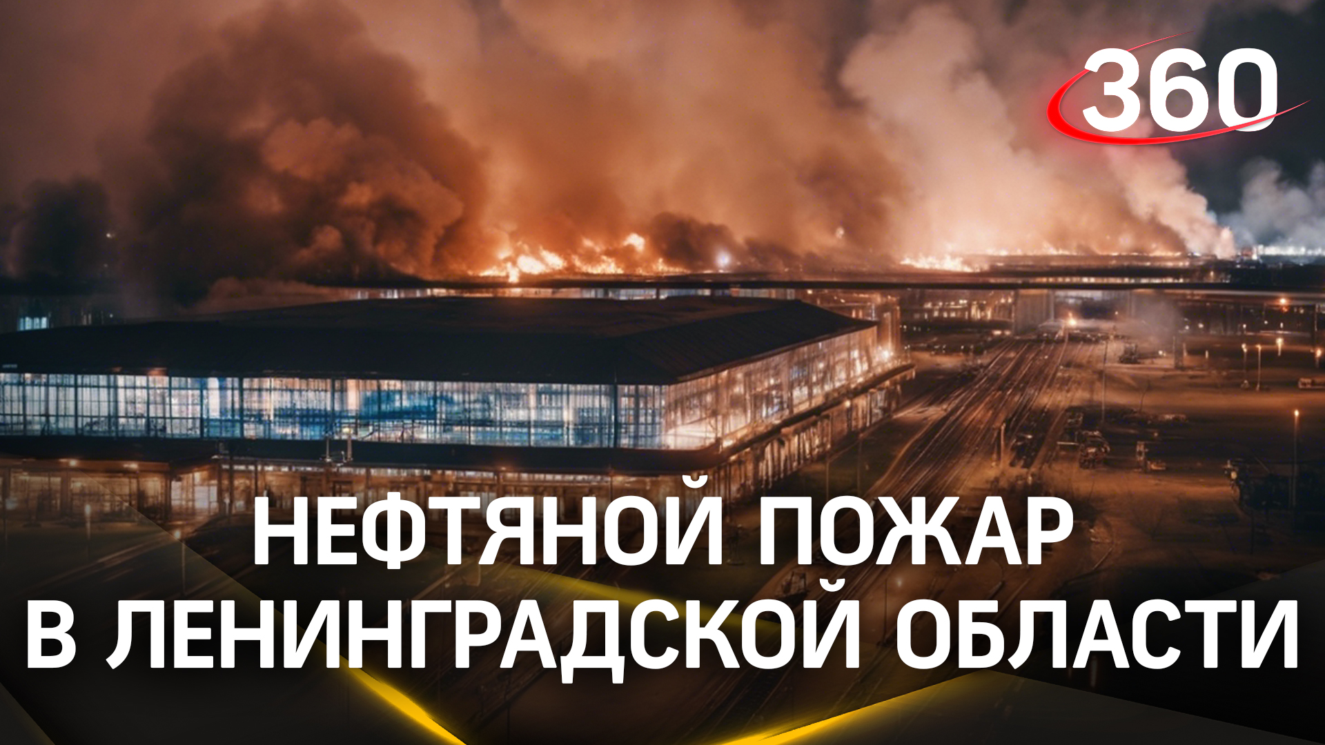 Нефтяной пожар: терминал компании «Новатэк» полыхает в Усть-Луге Ленинградской области