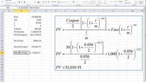 Present Value of Bond using Annuity with Excel VBA