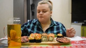 FAIL/Роллы и запеченные мидии /Mukbang SUSHI ROLLS 먹방