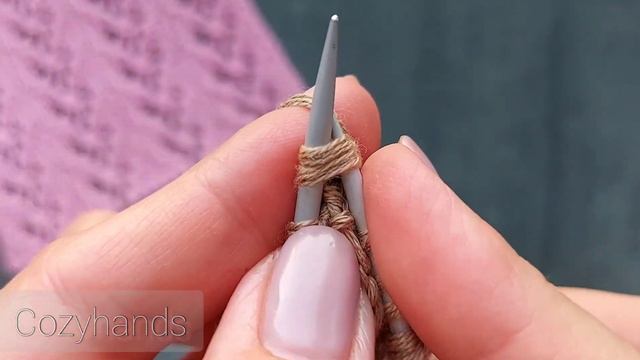 Лёгкий узор спицами Ажурные галочки для вязания изделий на лето, палантинов