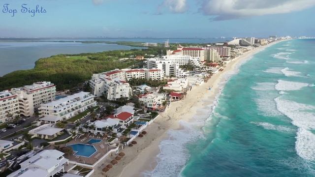 [4K] Cancun - Aerial View Tour of Cancun Mexico with Relaxing Music. смотреть онлайн
