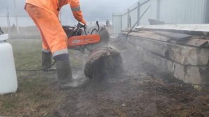 Бензорез Husqvarna k760 и железобетон