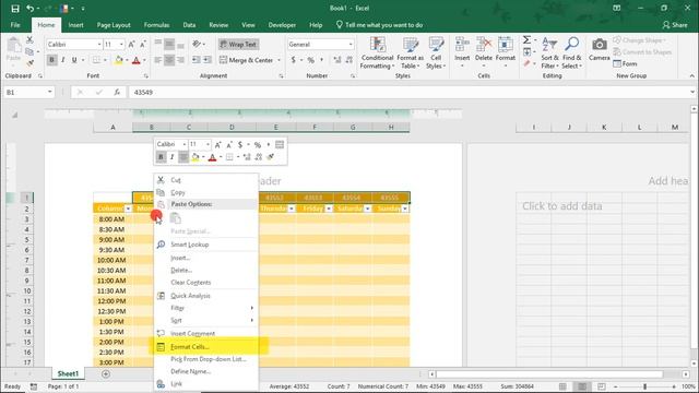 How to Make a Weekly Schedule in Excel - Tutorial