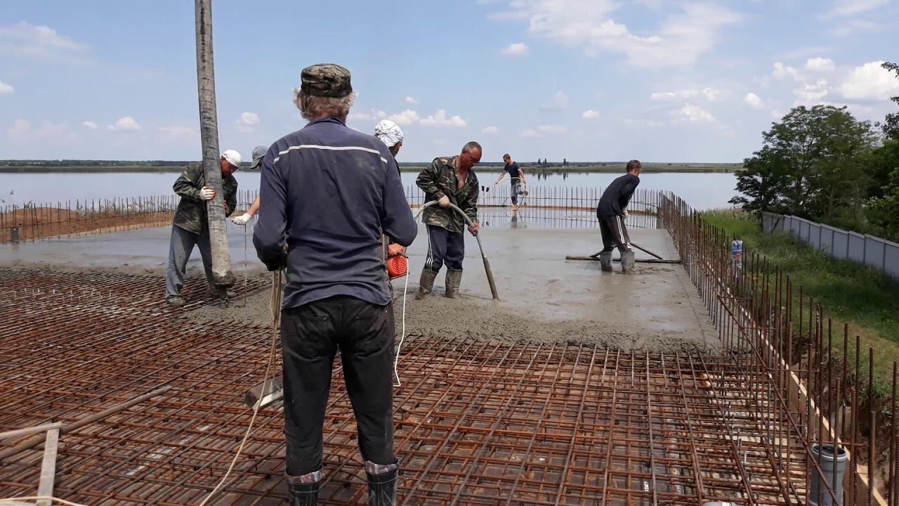 Бетонирование плиты перекрытия цокольного этажа храма Николая Чудотворца 25.05.2018г.