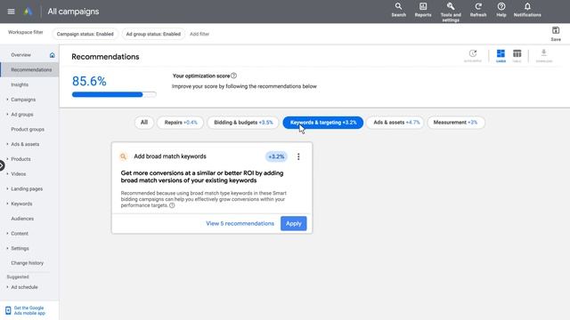 Google Ads Tutorial: Add broad match keywords to your Search Campaigns to reach more customers