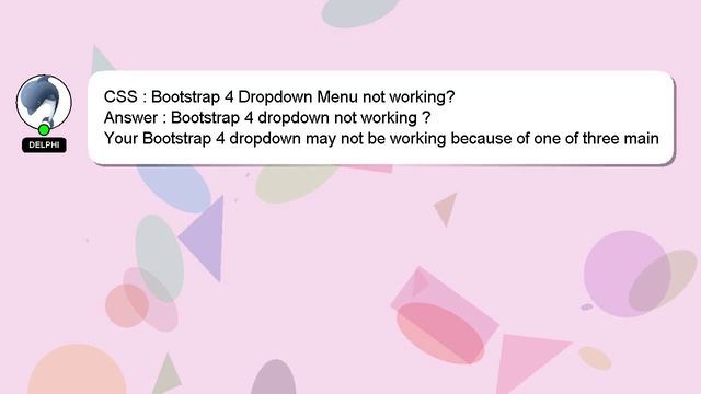 CSS : Bootstrap 4 Dropdown Menu not working? смотреть онлайн
