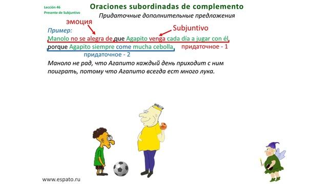 Испанский язык Урок 46 Presente de Subjuntivo №5 - Употребление - эмоции (www.espato.ru) смотреть онлайн