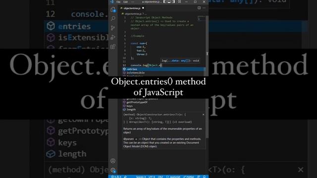 Object.entries() method in javascript #code #arrays #javascript #learn #learnjs #webdevelopment #to