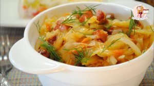 Вкуснейшая ТУШЕНАЯ КАПУСТА с КОЛБАСОЙ. И мяса не надо!