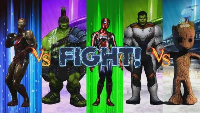 ЖЕЛЕЗНЫЙ ЧЕЛОВЕК 4k против ХАЛКА ГЛАДИАТОР против ЧЕЛОВЕКА-ПАУКА 4k против РЕБЕНКА ГРУТА смотреть онлайн