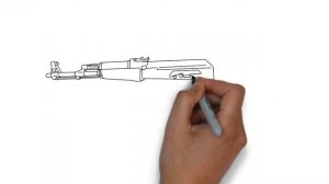 How to draw An Ak47 Gun Easy Step By Step II AK 47 Gun Drawing