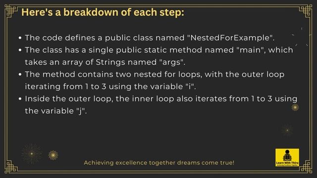JAVA Programming | Java Nested for Loop | JAVA Program 01 |