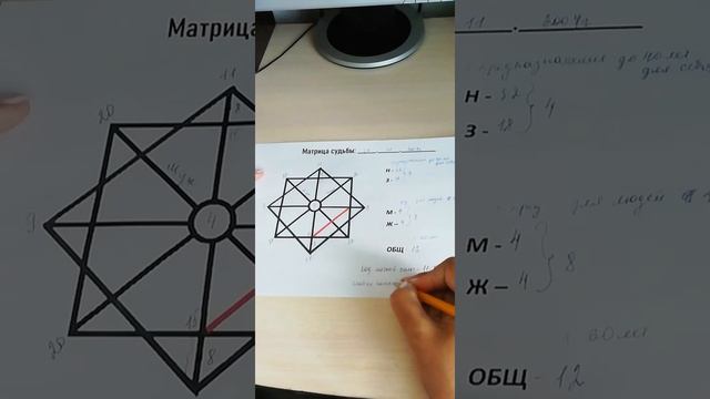 Расчет матрицы на примере