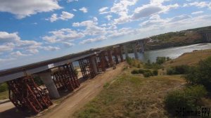 Строительство мостов через Днепр в Запорожье. Хортица.