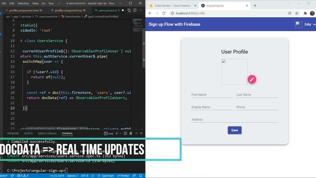 Angular Sign Up with Firebase (BONUS): Storing Profile Data in Firestore Database смотреть онлайн