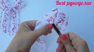 Как сделать красивый бант из лент на заколке (зажиме). Мастер-класс #Bestрукоделие