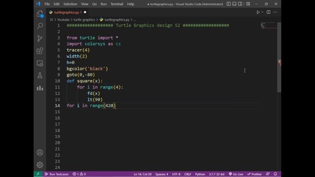 python turtle graphics tutorial || #design52  || Python graphics